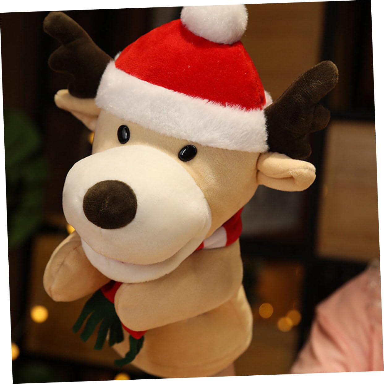 BESPORTBLE Jouet à Main en Coton PP Forme Cerflet pour Garçon et Filles, Jouet Peluche Interactif Storytelling et Renforcer Les Liens Parents-garçon et Filles