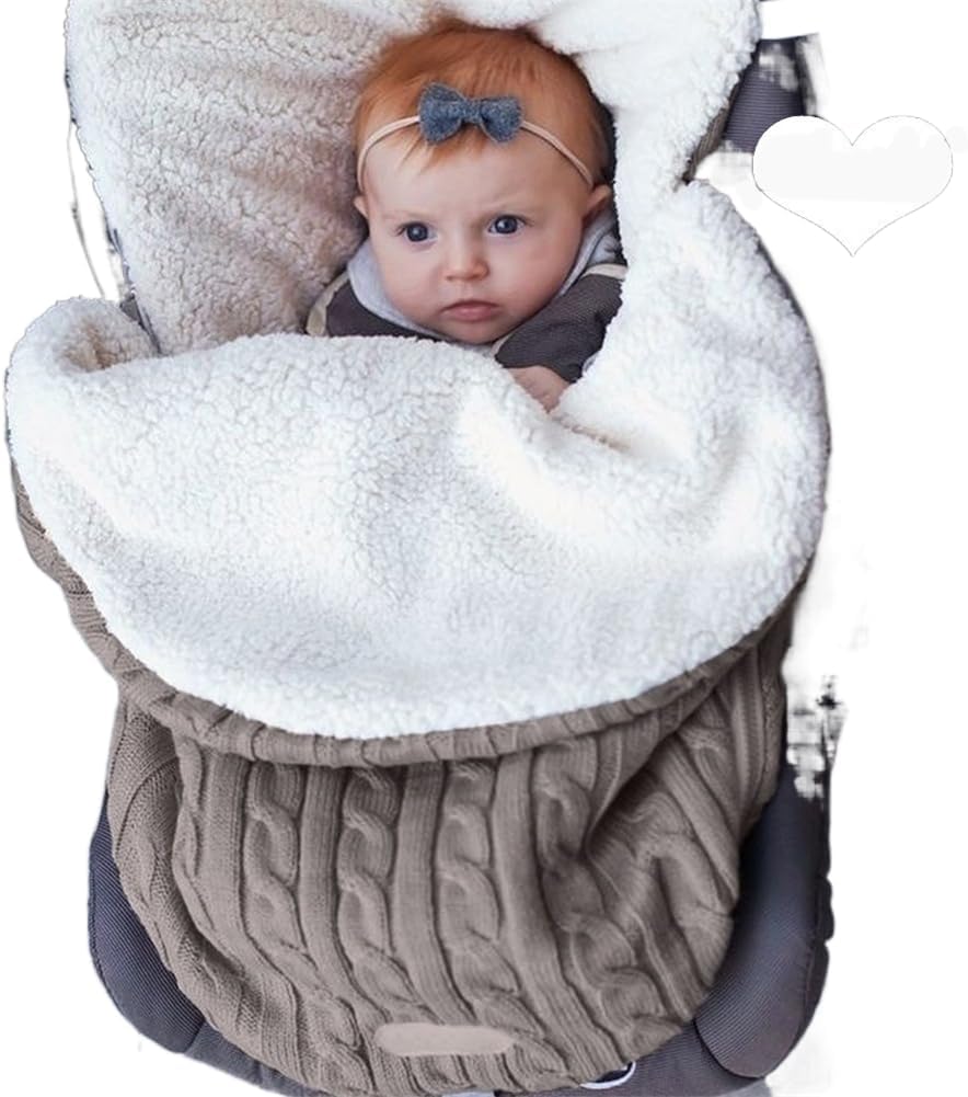 Baby Sleeping Bag fits Infant Newborn,Warm Baby Sleeping Bag,Winter Newborn Knit Wool Swaddling Blanket Kid Sleepsack Footmuff Stroller Knitted Sleep Nest Sack (Khaki, One Size) Baby Sleeping Bag fits Infant Newborn,Warm Baby Sleeping Bag,Winter Newborn Knit Wool Swaddling Blanket Kid Sleepsack Footmuff Stroller Knitted Sleep Nest Sack (Khaki, One Size)