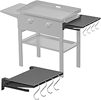 Vista 7 de Estante lateral plegable y organizador de plancha para parrillas Blackstone de 28 pulgadas, mesa auxiliar de plancha y caja de almacenamiento
