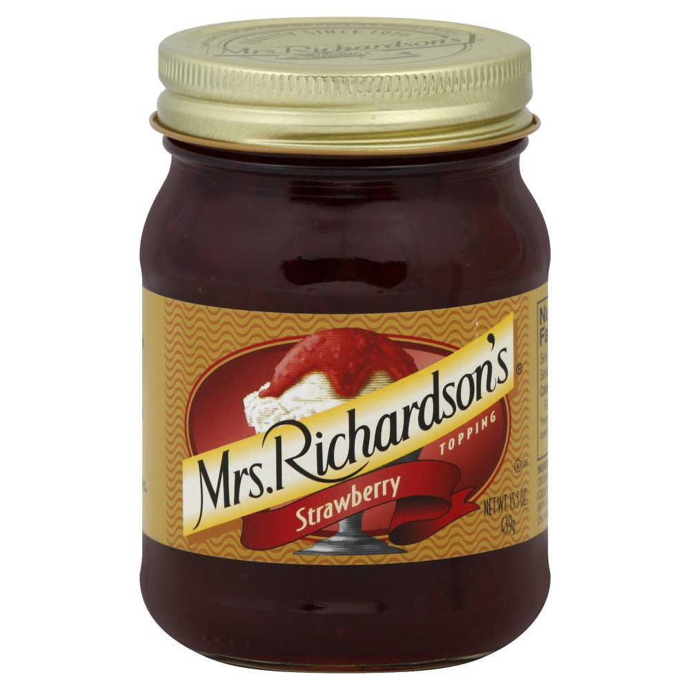 Mrs. Richardson's Ice Cream Topping and Dessert Sauce, Strawberry, 15.5 Ounce
