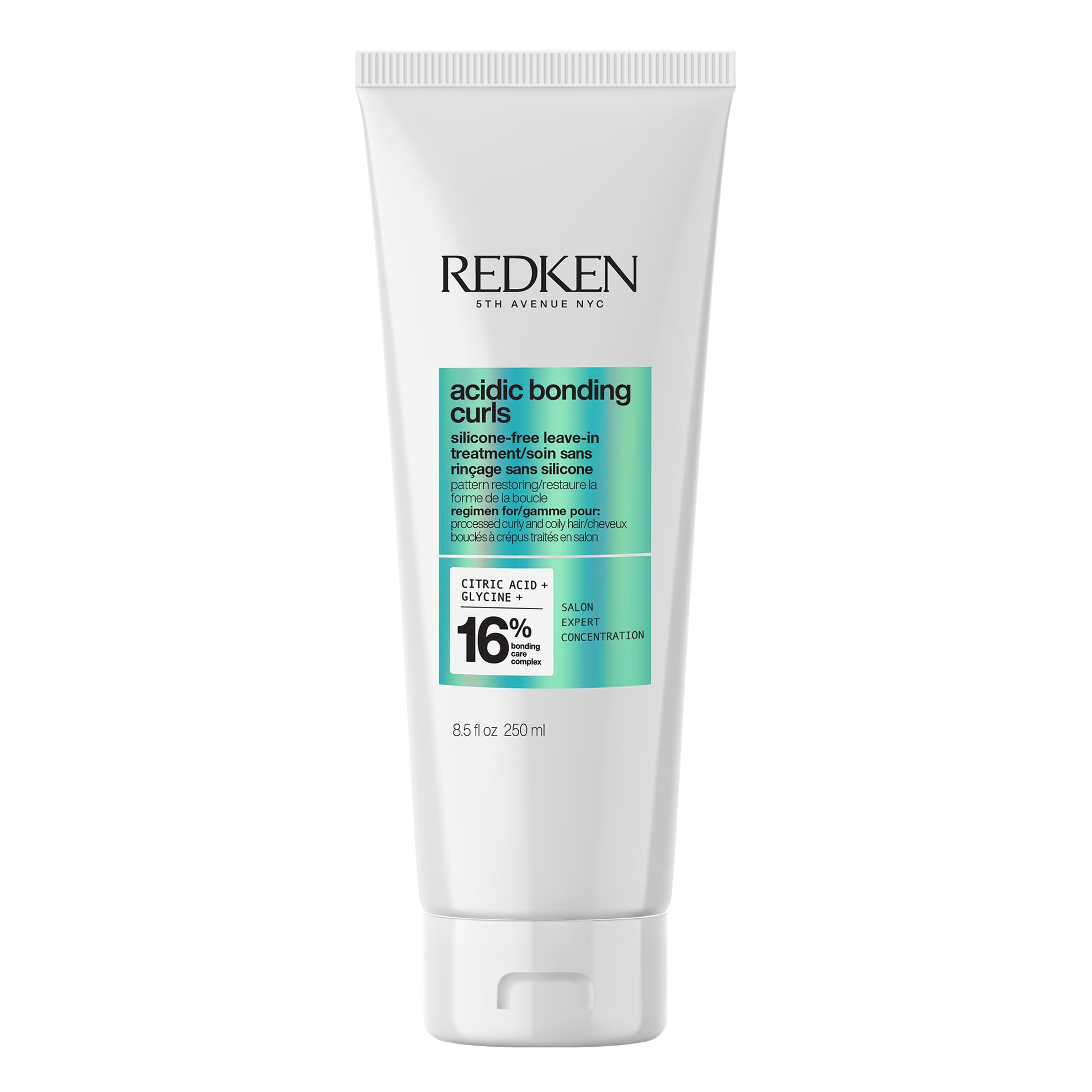 Redken, Tratamiento Termo-Protector Sin aclarado, Cabello rizado y Encrespado, Protege y realza los rizos, Fórmula con Ácido cítrico, Urea y Glicina, Acidic Bonding Curls, 250ml