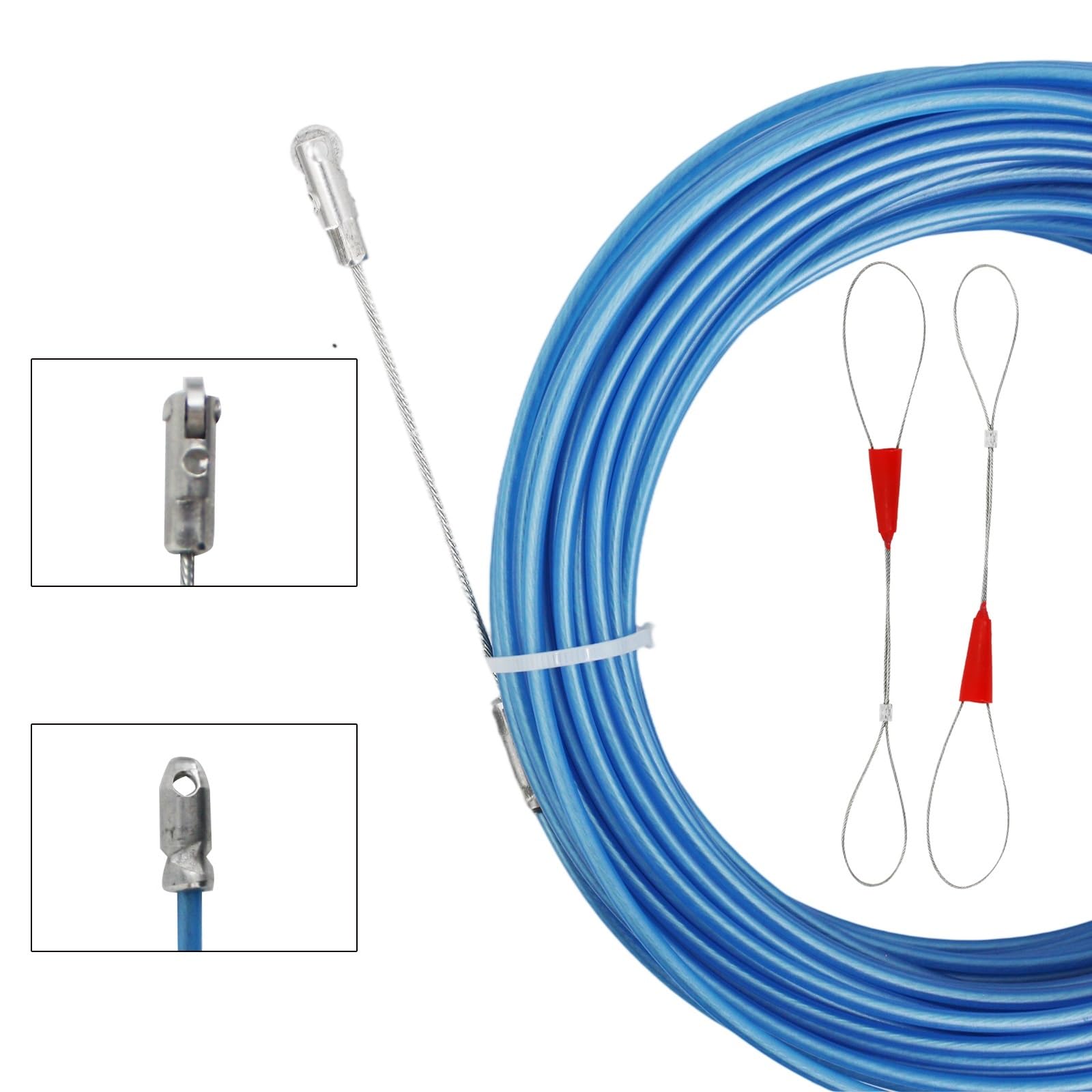 cable eléctrico, Extractor de cable alambre 10, 20 y 30 metros, extractor cinta pescado eléctrica, dispositivo guía acero plástico for electricistas(30meter)