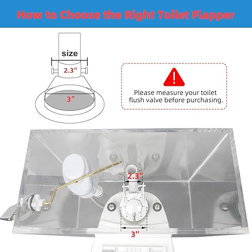 Miniatura 5 de Hibbent Reemplazo universal de 3 pulgadas para inodoro, compatible con tapa de tanque de inodoro estándar estadounidense, ahorro de agua, alto