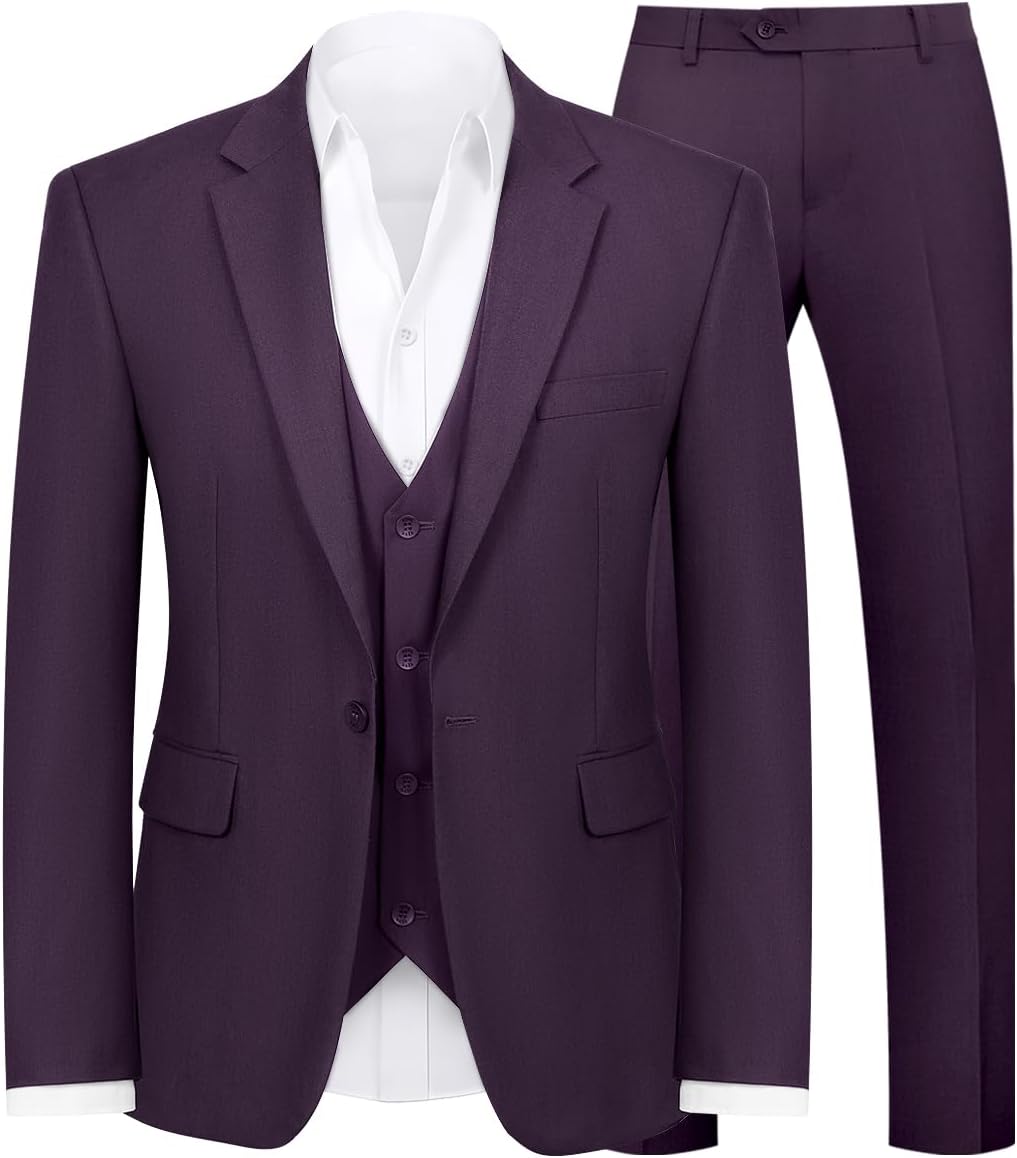 Conjunto de terno masculino de smoking slim fit de 3 peças para homens, blazer de um botão, jaqueta, colete, negócios, casamento, banquete, festa