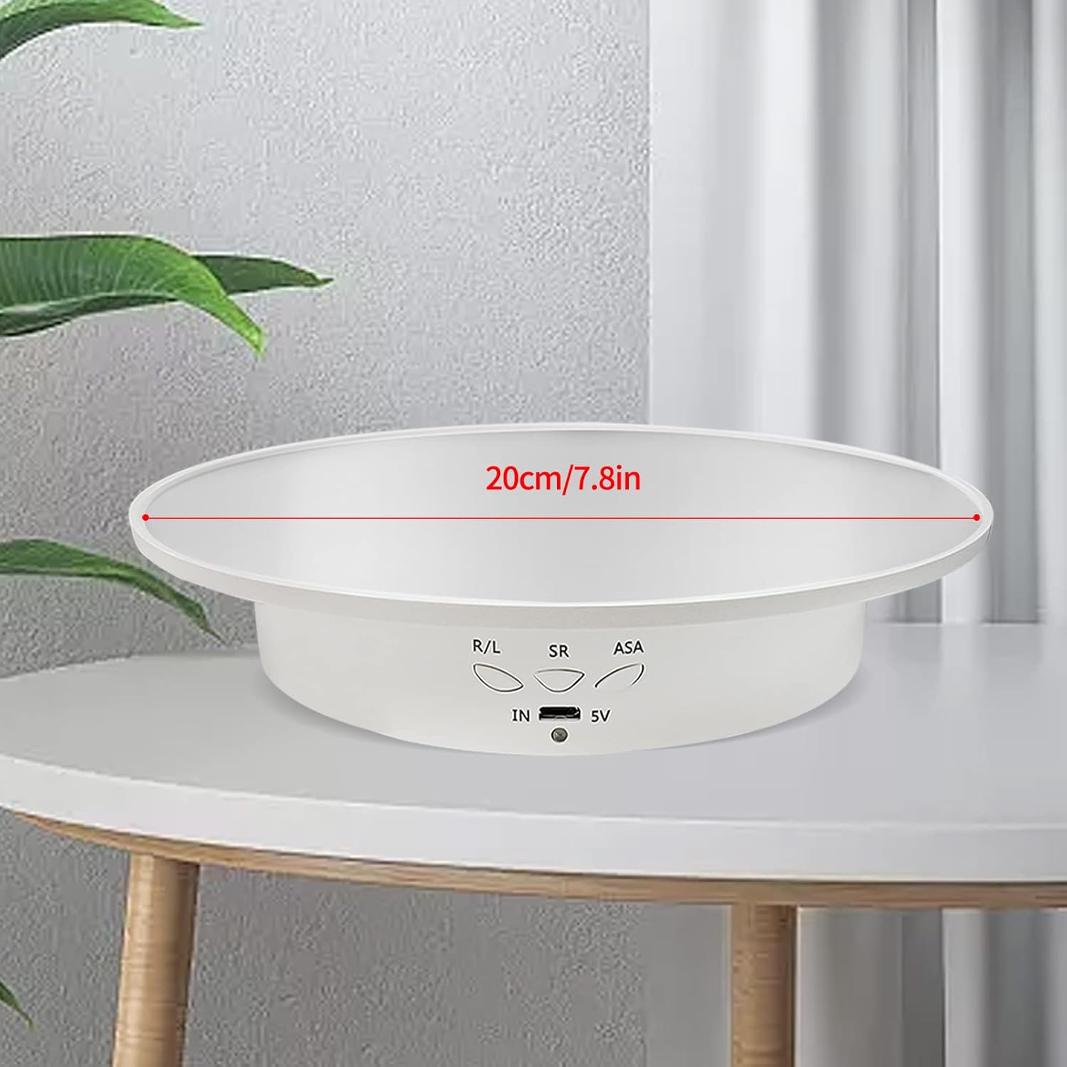 Motorized Rotating Display Stand, Mirror Covered 360 Degree Turntable Display Stand for Photography Products and Shows, Max Load 18Lb/ 7.87 inch Video Show, Battery/USB Power Supply (Remote