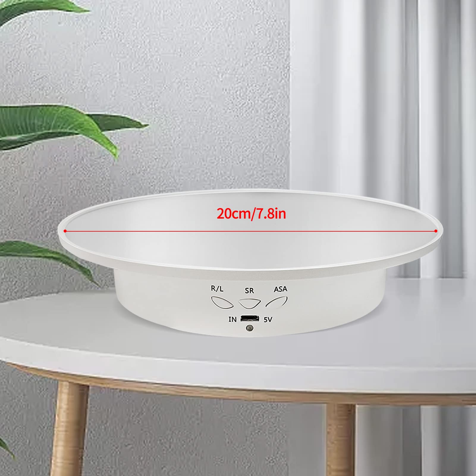 Espositore rotante motorizzato, espositore girevole a 360 gradi rivestito con specchio, per prodotti fotografici e spettacoli, carico massimo 8,2 kg/20 cm, alimentazione batteria/USB