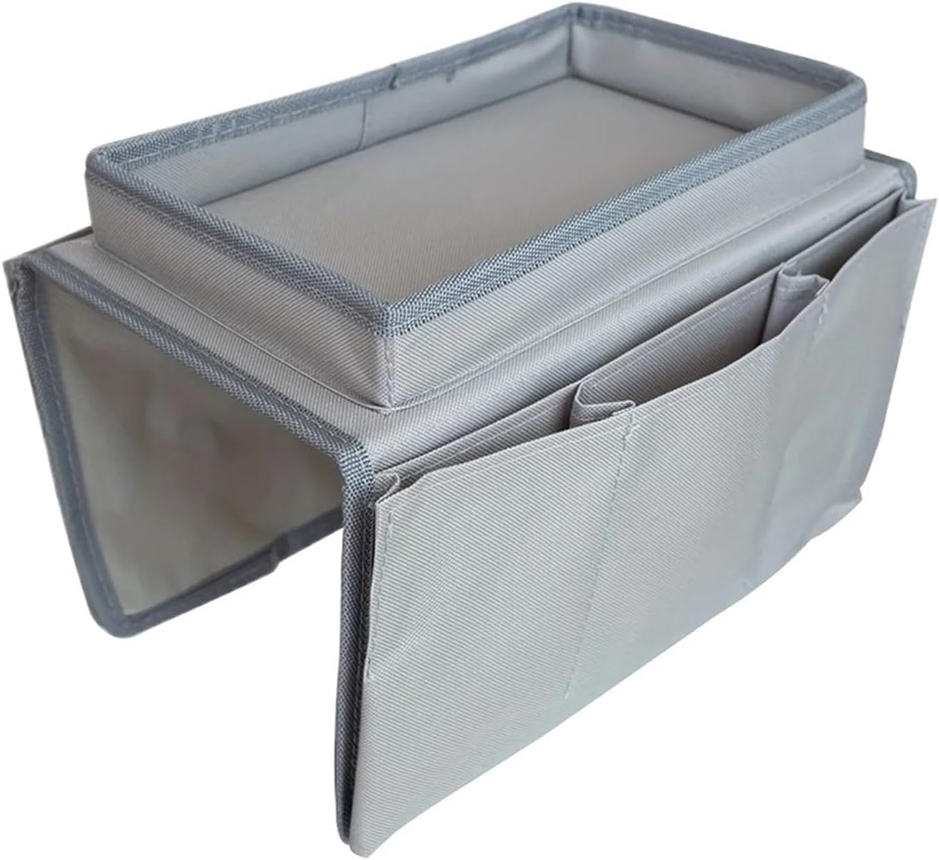 ZQINGQING Sofa Arm Tray Bed Holder Felt Bedside Sofa Armrest Storage Hanging Bag Remote Control Finishing Sundries(Grey)