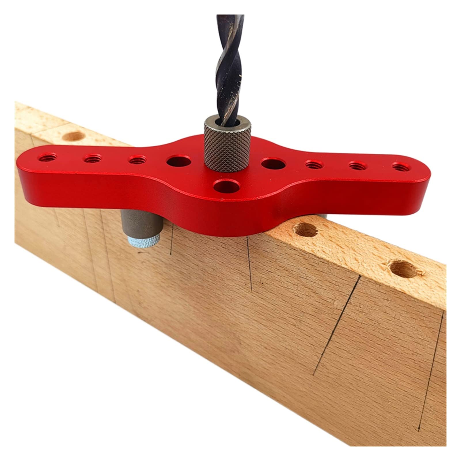 Plantilla vertical de aleación para agujeros de bolsillo, localizador de perforación de carpintería de 6/8/10 mm, kit de guía de taladro autocentrante para carpintería, perforadora manual para uso en