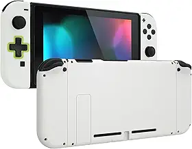 eXtremeRate Conjunto completo personalizado para Nintendo Switch, placa traseira de console de substituição com aderência suave ao toque, caixa de controle portátil NS Joycon com botões para Nintendo Switch – Branco