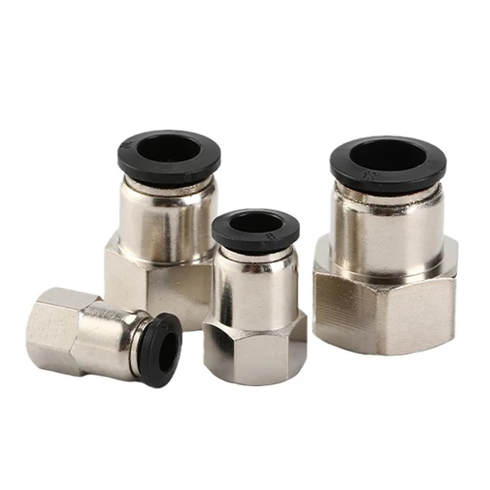 Pneumatic Connector Fitting PCF 4mm 6mm 8/10mm Thread 1/8 1/4 3/8 1/2 Black Plastic Hose Fittings 1Pcs(6-03 (6mm-3l8))