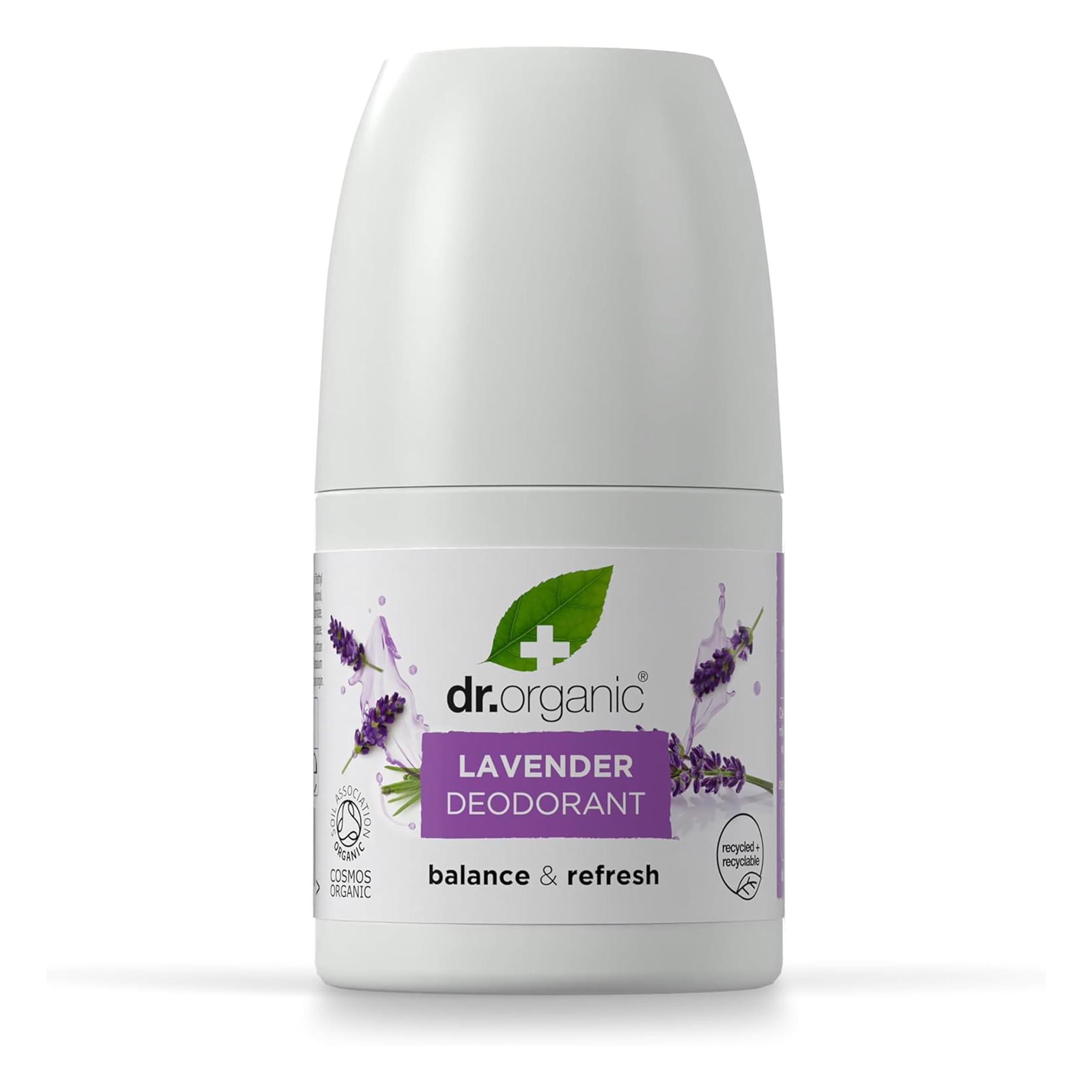 Dr Organic Lavender Deodorant, Aluminium Free, Mens, Womens, Natural, Vegan, Cruelty-Free, Paraben & SLS-Free, Recycled & Recyclable, Certified Organic, 50ml, Packaging may vary