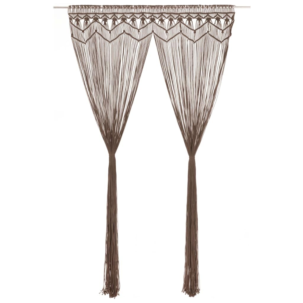 Rideau macramé 140 x 240 cm Coton Taupe