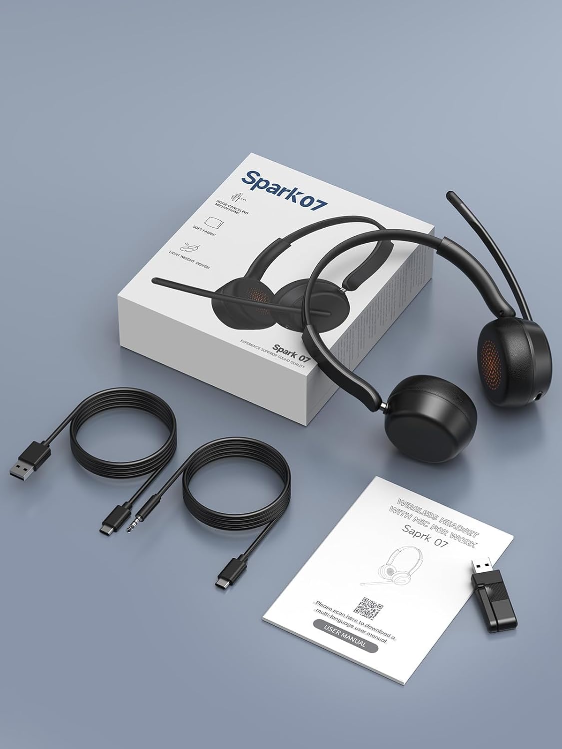 Wireless Headset with Mic for Work, Bluetooth 5.4 Headphones with AI Noise-Cancelin... - Image 9
