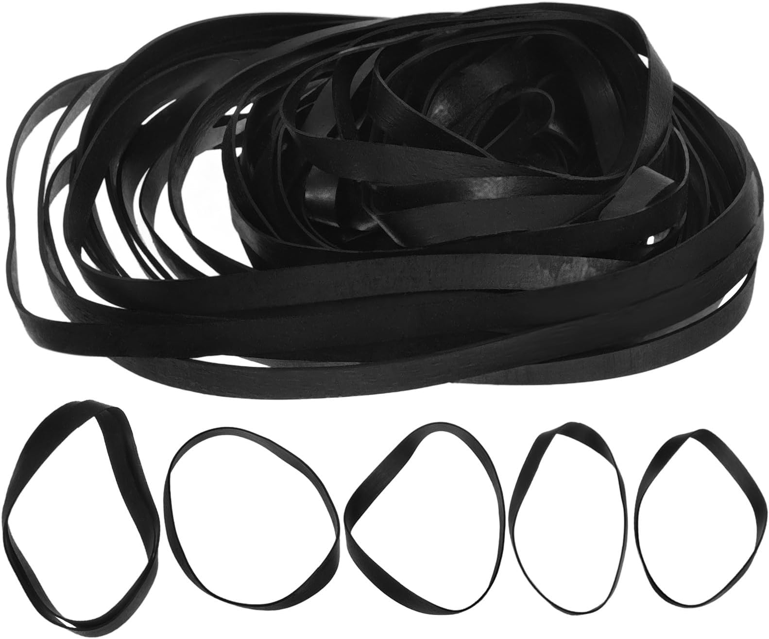 Veemoon 50pcs 4mm Flat Rubber Cassette Recorder Belts Assorted Lengths 40-135mm Replacement Drive Belts for Cassette Players, VCRs, DVD Drives Maintenance Kit
