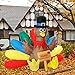 6.2 FT Long Thanksgiving Inflatable Turkey with Pilgrim Tail,Turkey Decorations Outdoor and Indoor, Blow up Yard Decorations,Fall Decorations Outdoor,Thanksgiving Decor with LED Lights