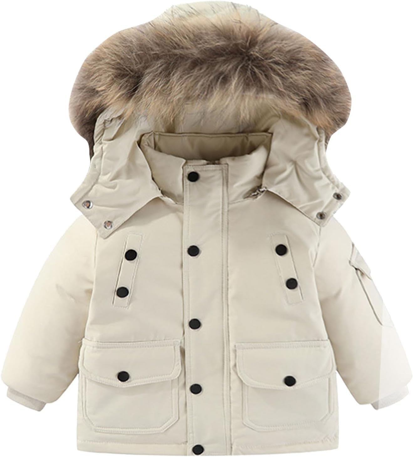 Niños de dos piezas traje de nieve Niños pequeños y niñas de invierno con capucha babero chaqueta pantalones babero de nieve Niños engrosada mochila pantalones mono traje de esquí