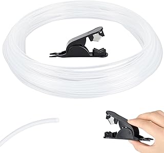 15 Meter PTFE Schlauch mit Cutter, 2,5mm ID × 4mm OD PTFE Tube Teflonschlauch für 1,75 mm 3D Drucker Filament, Teflonschlauch für Bambu Lab Serie & Creality K1/K1 Max/Ender 3V3