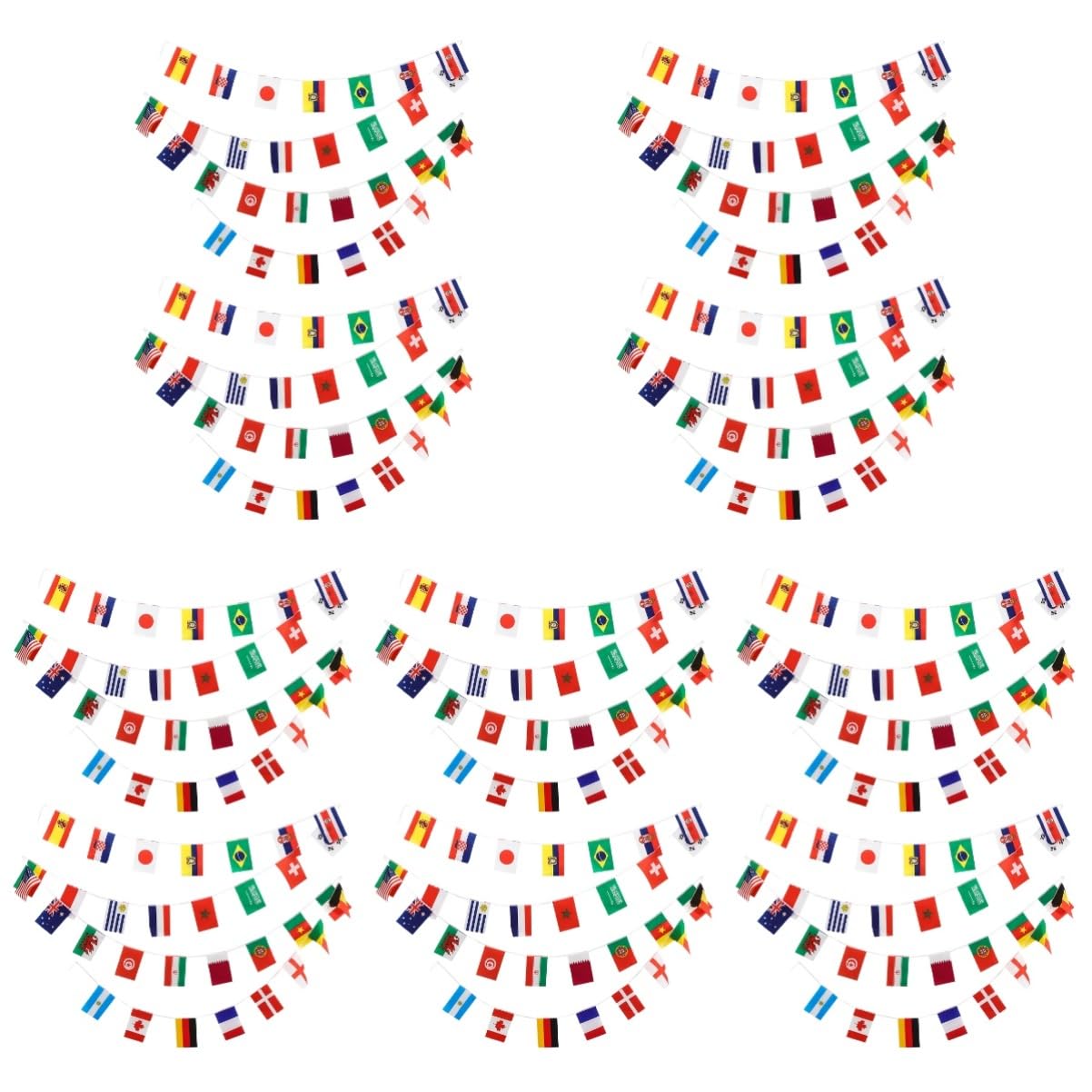 Drapeaux internationaux guirlande ibasenice pour soirée match entre amis
