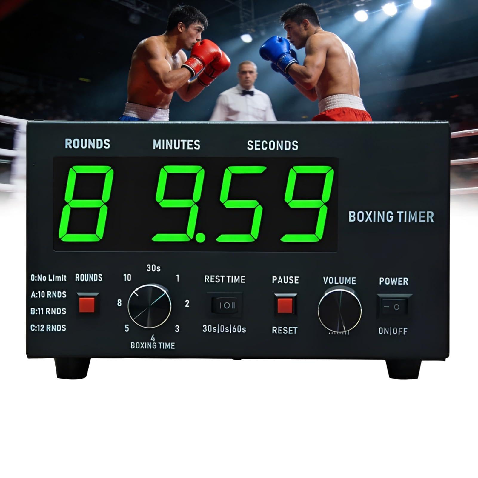 Timer professionale da ginnastica, intervallo di boxe con suono regolabile e cronometro, per Muay Thai, kickboxing, attrezzatura da allenamento