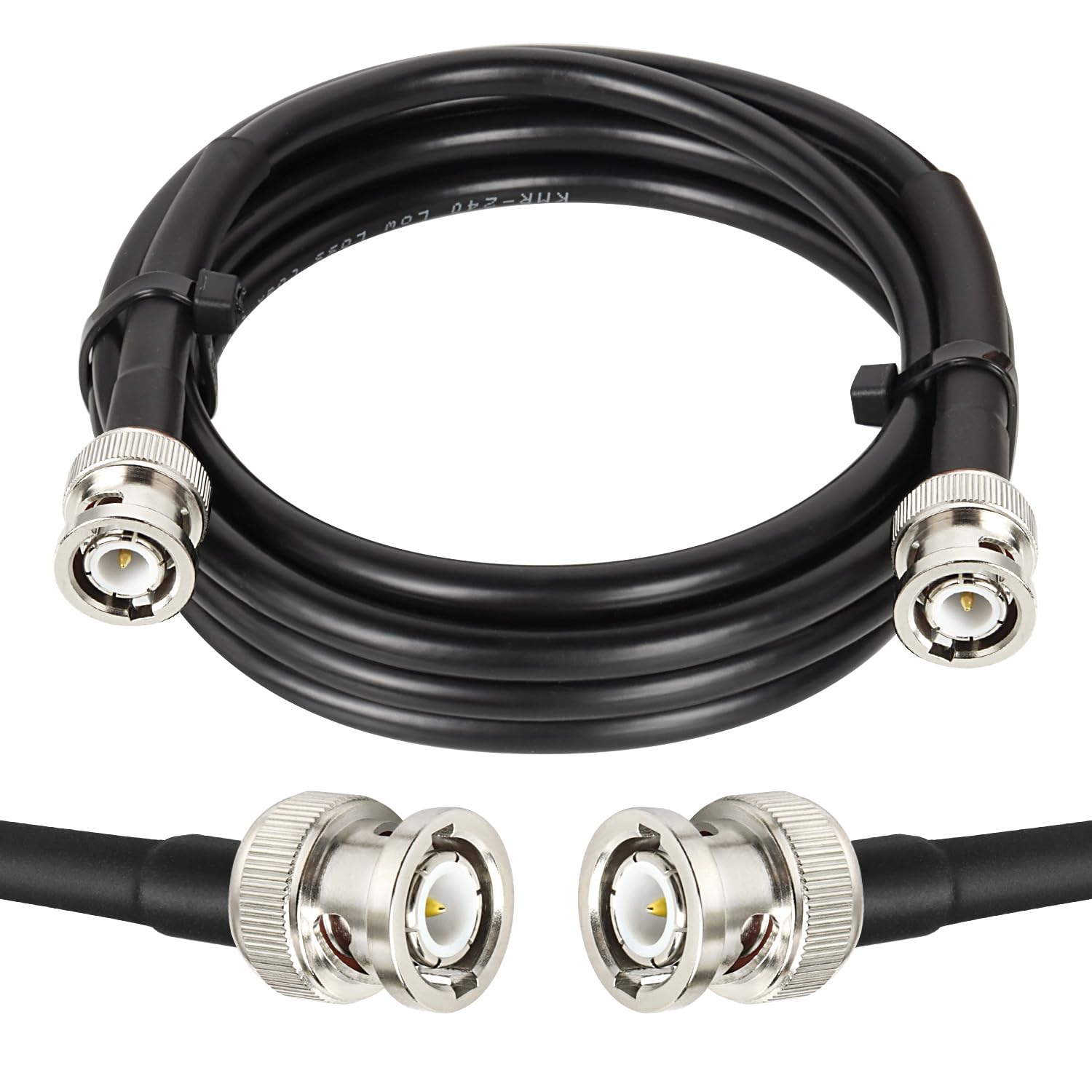 MOOKEERF RG8X BNC Male to BNC Male Coaxial Cable 5FT 50 ohm Ultra Low Loss for Antenna, RF Radio, Modem, Oscilloscope, Spectrum, Analyzer, Signal