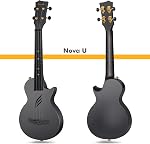 Enya Concert Fibre de carbone Ukule Nova U 23" -Ukulele de voyage étanche avec étui, sangle & Capo - Toutes les performances météorologiques pour les débutants & Voyageurs (Noir)