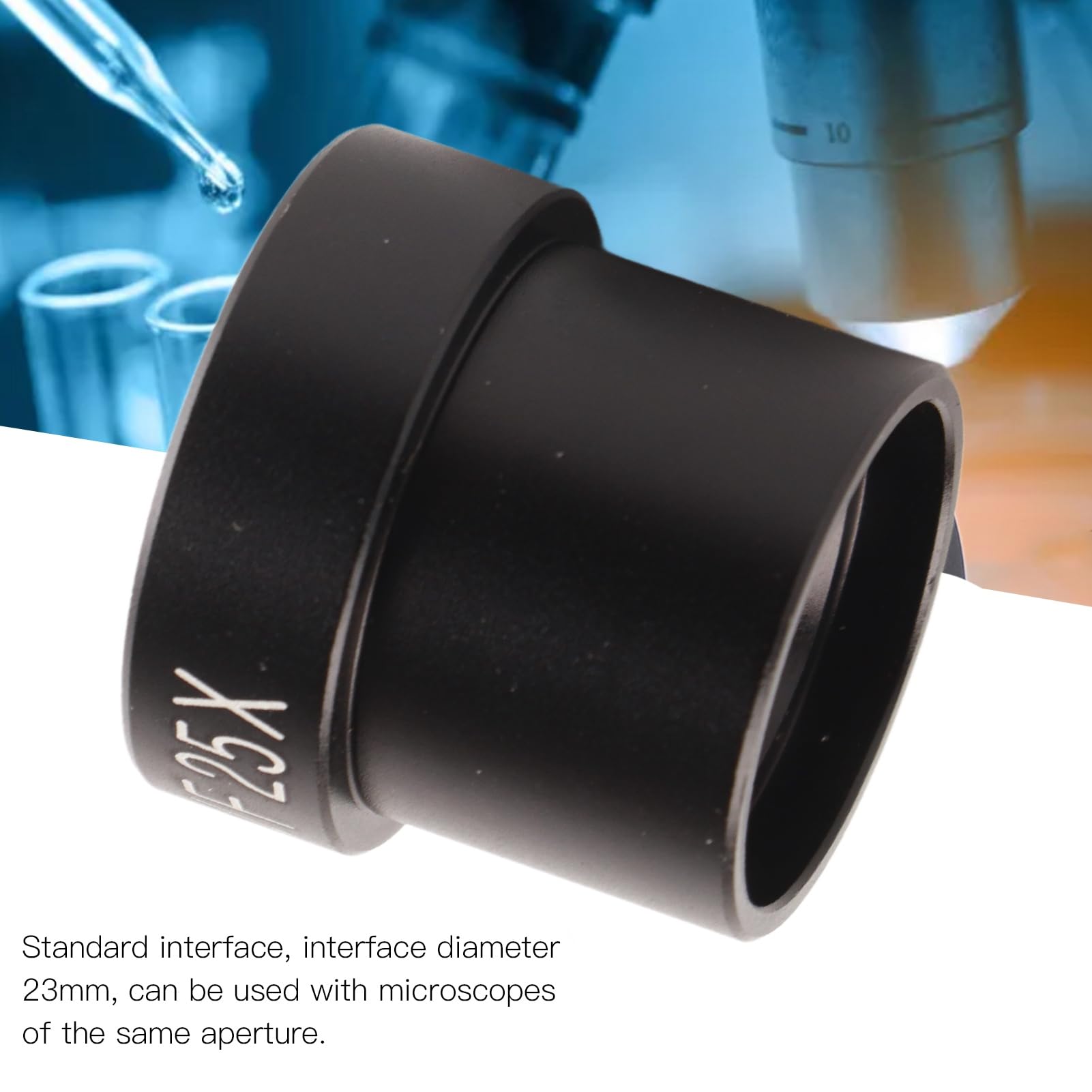 LOCADENCE WF25X Microscope Lens, 23mm Interface Large Field View Anti Reflection Coating Wide Angle Eyepiece Magnify Glass for Microscope