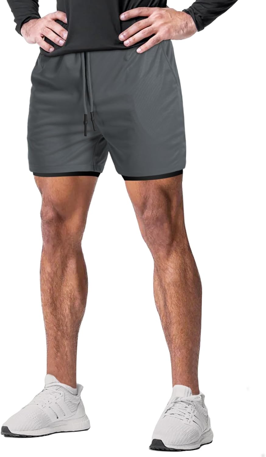 Aolesy Men's Gym Shorts with Liner 5"/7"/9" Lightweight Running Shorts Mesh Workout Athletic Shorts with Pockets - Image 6