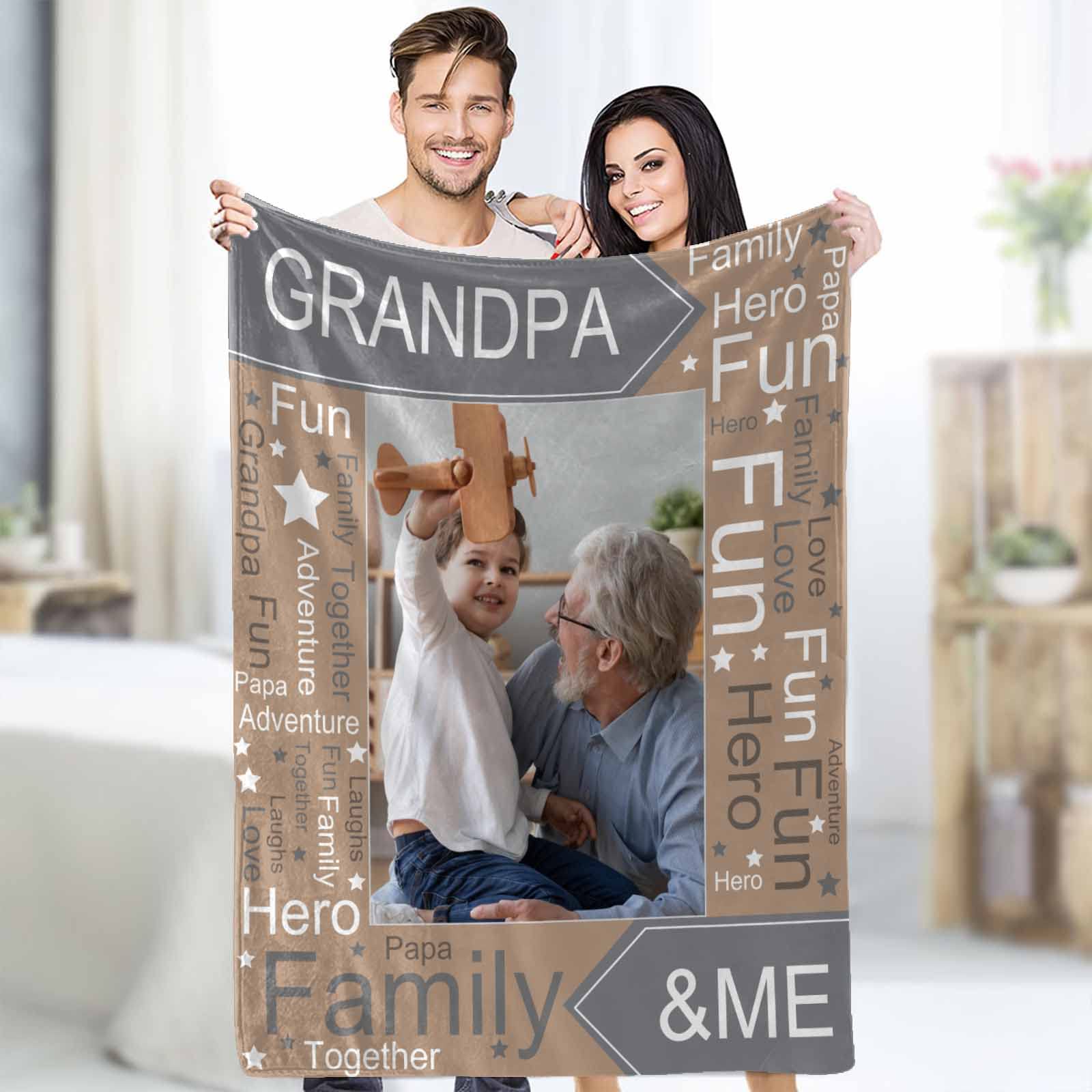 Amazon.com: YESCUSTOM Custom Photo Blanket for Papa Grandpa Dad,  Personalized Throw Fleece Blanket for Bedroom Decor, Couch,Cars-Customize  Name Blankets Fathers Day Birthday Gift : Home u0026 Kitchen