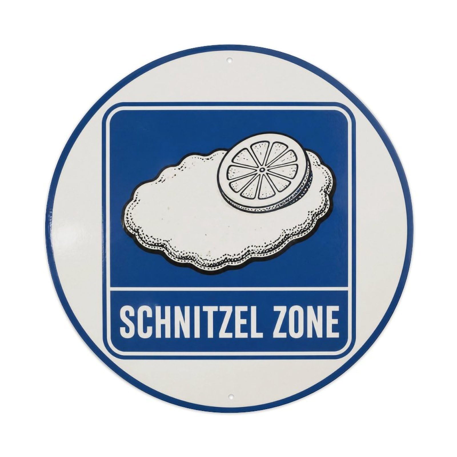 Olyhtr 8X8inch Classic Style Heritage Typography Schnitzel German Social Satire Metal Tin Sign