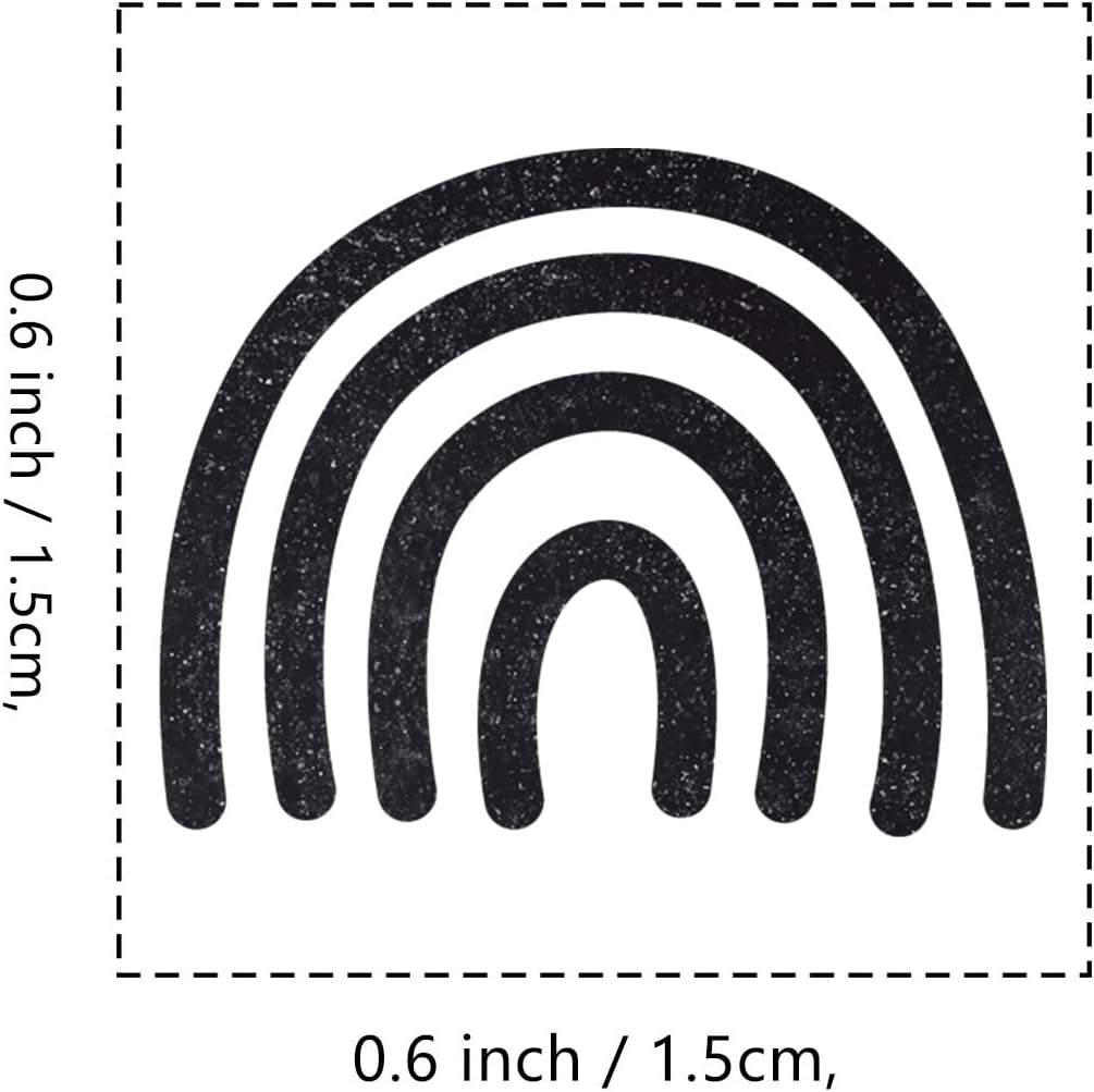 Rainbow Boho Rubber Stamp, 3/5 Inch Small Mini Stamp for Scrapbooking Card Making Planner image 2