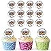Price comparison product image AK Giftshop Fire Engine 24 Personalised Edible Cupcake Toppers/Birthday Cake Decorations - Easy Precut Circles