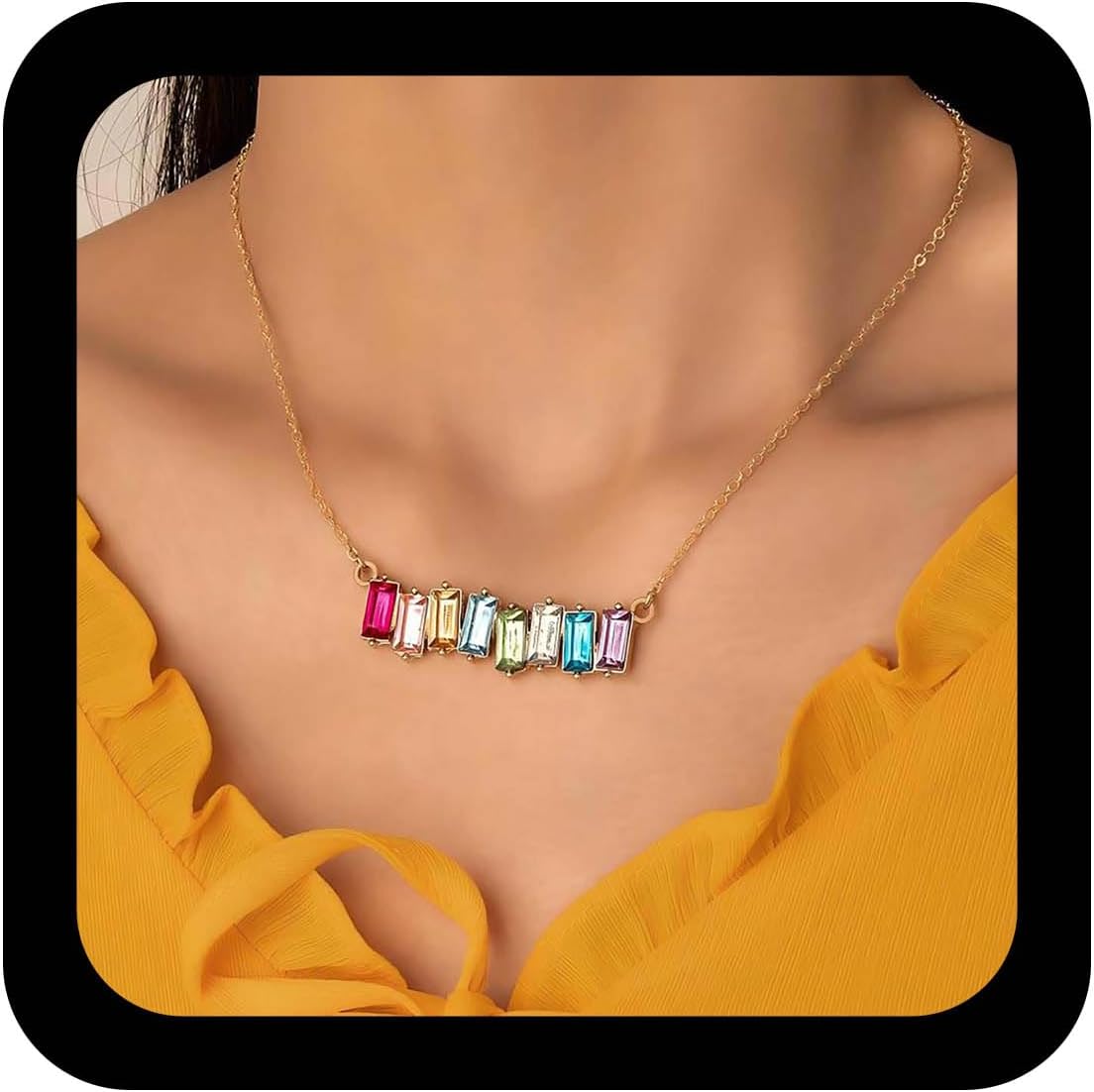 Boho CZ Square Choker Necklace Colourful CZ Square Pendant Necklaces Vintage Crystal Imitation Necklace Adjustable Geometric Cubic Zirconia Chain Necklaces Jewellery for Women Boho CZ Square Choker Necklace Colourful CZ Square Pendant Necklaces Vintage Crystal Imitation Necklace Adjustable Geometric Cubic Zirconia Chain Necklaces Jewellery for Women