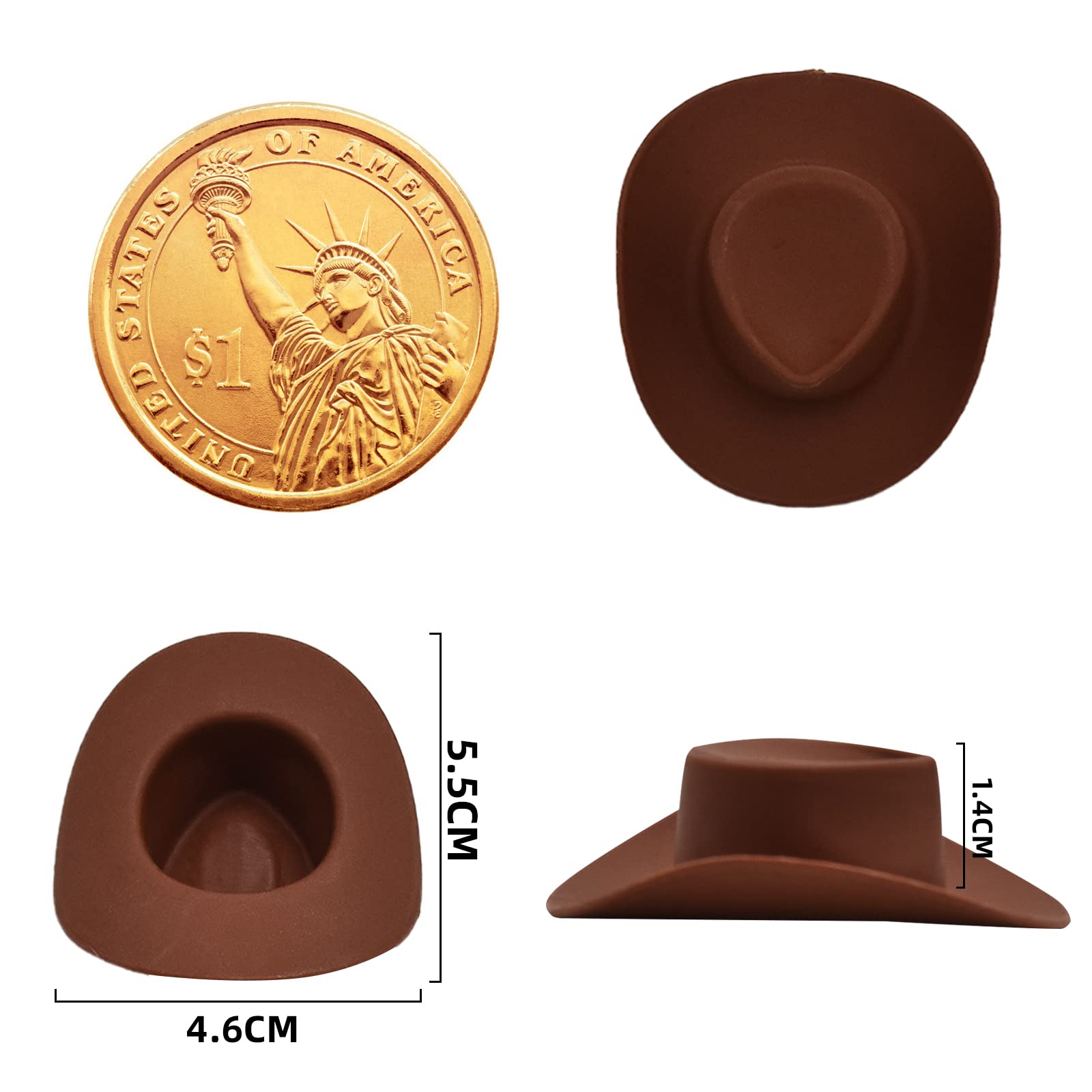 20 Pieces Mini Western Cowboy Hats Cowgirl Hat Plastic Miniature Doll Hats Tiny Cowboy Hats Party Pack for Crafts Cowgirl Party Decorations - Image 2