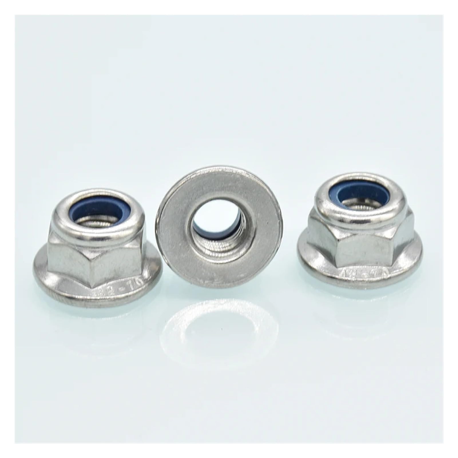 Tuercas Contratuercas Tuerca de sujeción, M4 M5 M6 M8 M10 DIN6926 304 Tuerca de seguridad hexagonal de nailon hexagonal de acero inoxidable)(M12(5PCS))