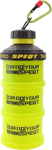 Contenedor apilable de proteína en polvo, con mosquetón y cordón de transporte, almacenamiento de suplementos de bloqueo giratorio, contenedor