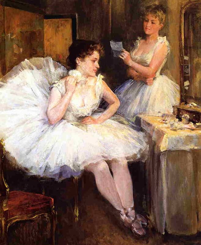 Toile murale abstraite les danseurs de ballet par Willard Leroy Metcalf impression haut de gamme