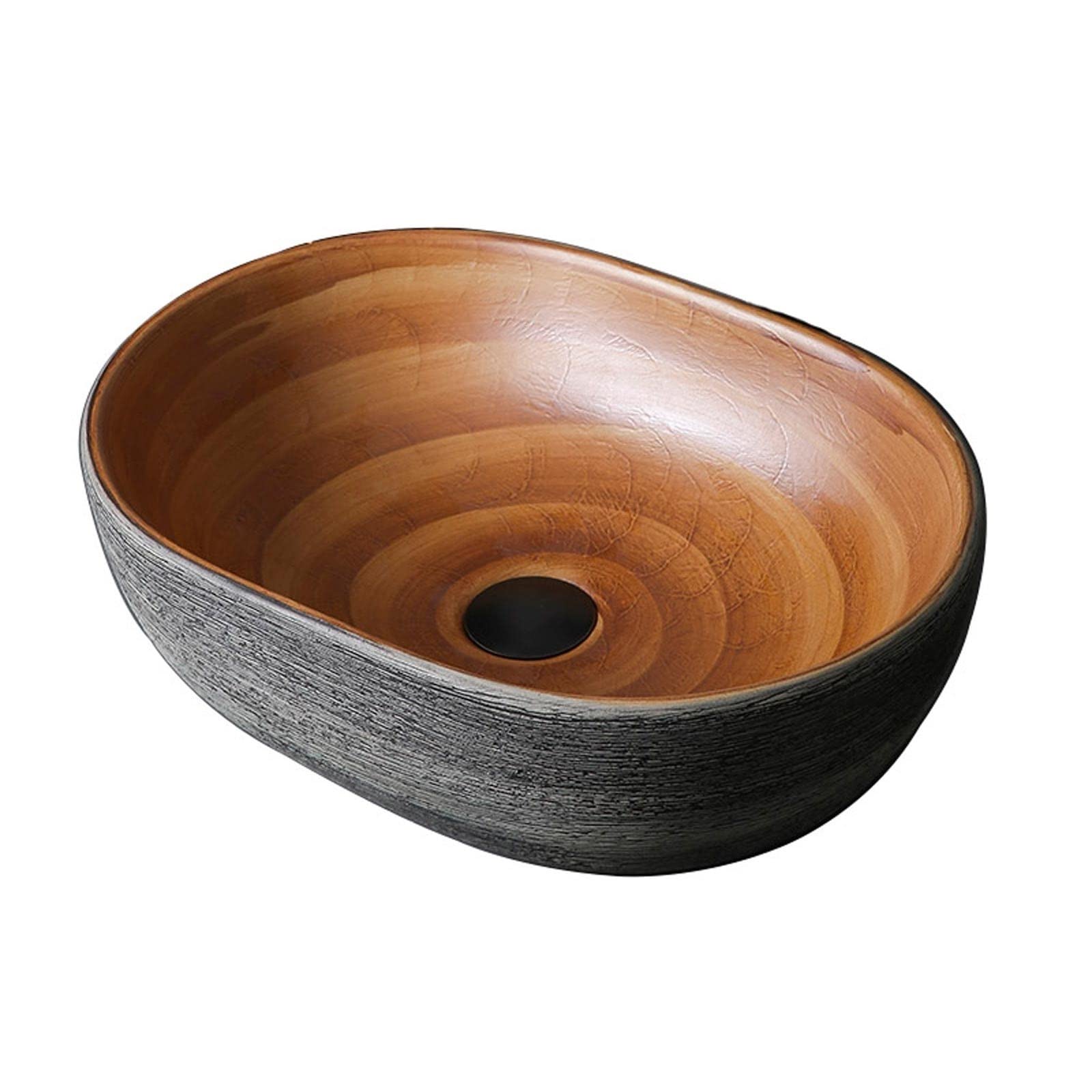 Bathroom Countertop Vessel Sink Ceramic Oval Bathroom Sink Handmade Countertop Vessel 15.7 x 10.6 5.1 inches Bathroom Sinks