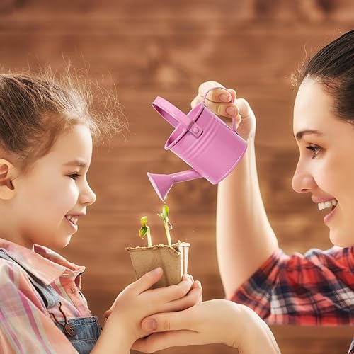 Miniatura 9 de DOITOOL Regaderas de metal, 5 macetas de agua de jardinería para niños, regadera de hierro, cubo de riego para jardín, plantas, flores (estilo mixto)