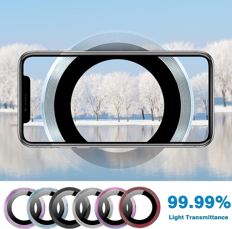 Image of CIRCLE CAMERA CAP Lens Protector For Motorola Moto G45 5G | Full Coverage 9H Surface Tempered Glass with Metal Ring Guard - [2Pack /Silver]
