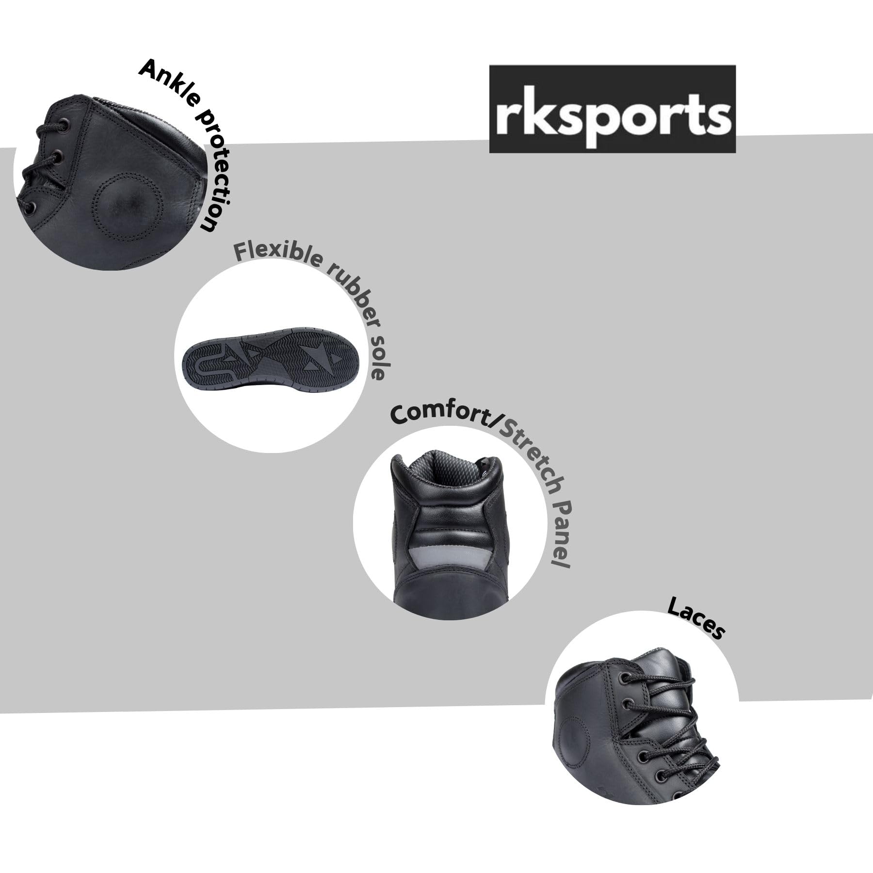 1002 Motorradstiefel aus Leder, Schwarz / Braun