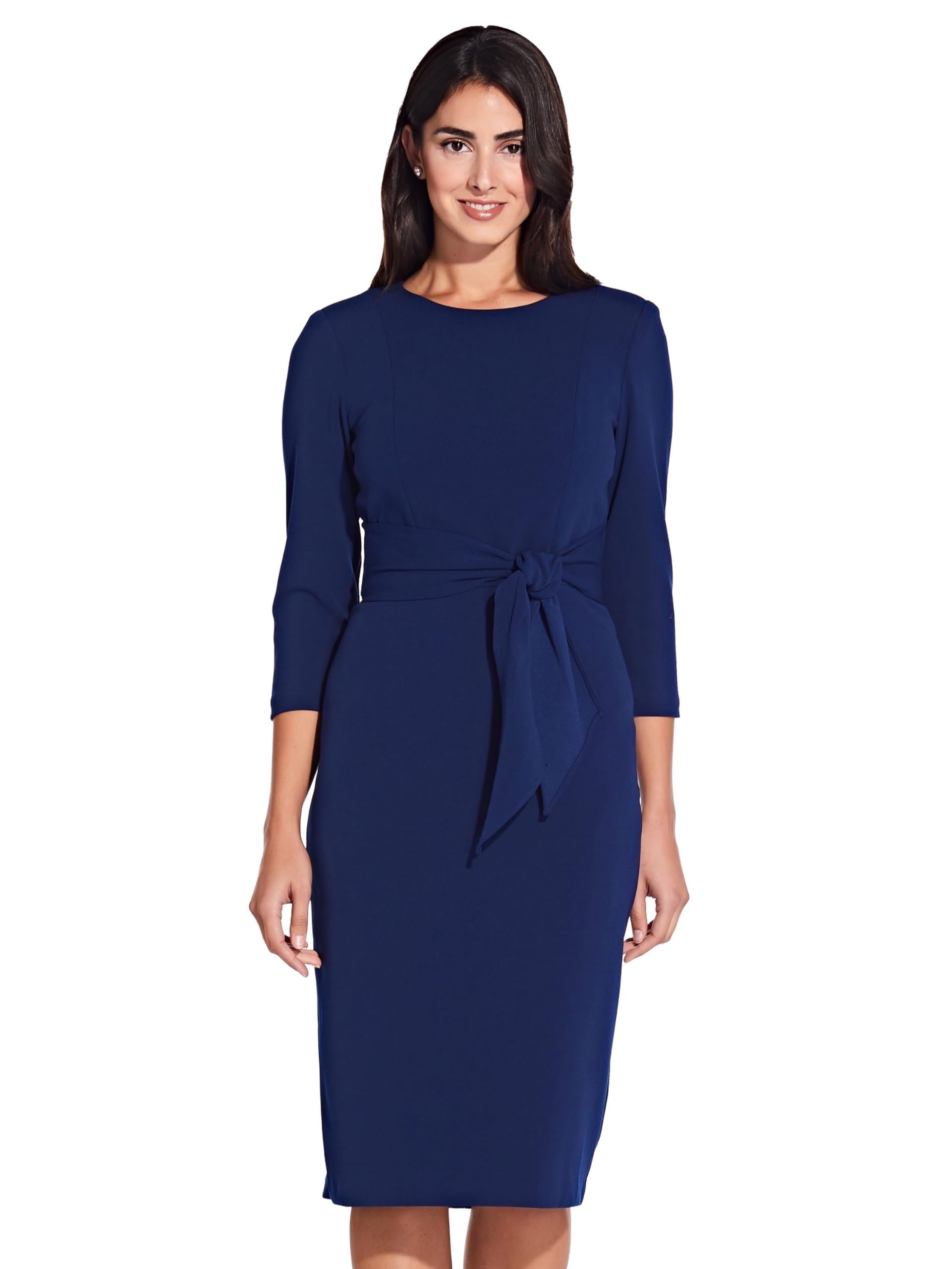 Adrianna Papell - Damen - Cocktailkleid - Knit Crepe Tie Waist Sheath - Edel, schlicht, Zeitlose Eleganz