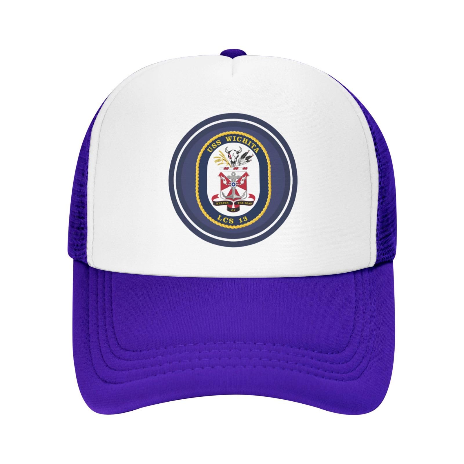 KEAAN USS Wichita LCS 13 Trucker Hat Summer Mesh Cap with Adjustable Snapback Strap Unisex Purple