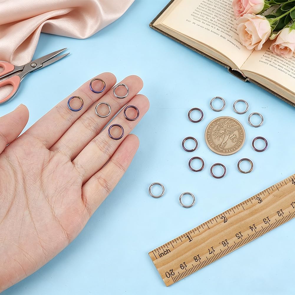 NBEADS 24Pcs 3 Colors Titanium Alloy Key Ring, EDC Outdoor Small Tool Key Ring Accessories Mini Connector Key Rings for Jewelry Making Necklaces Bracelet Earrings, 0.39inch image 3