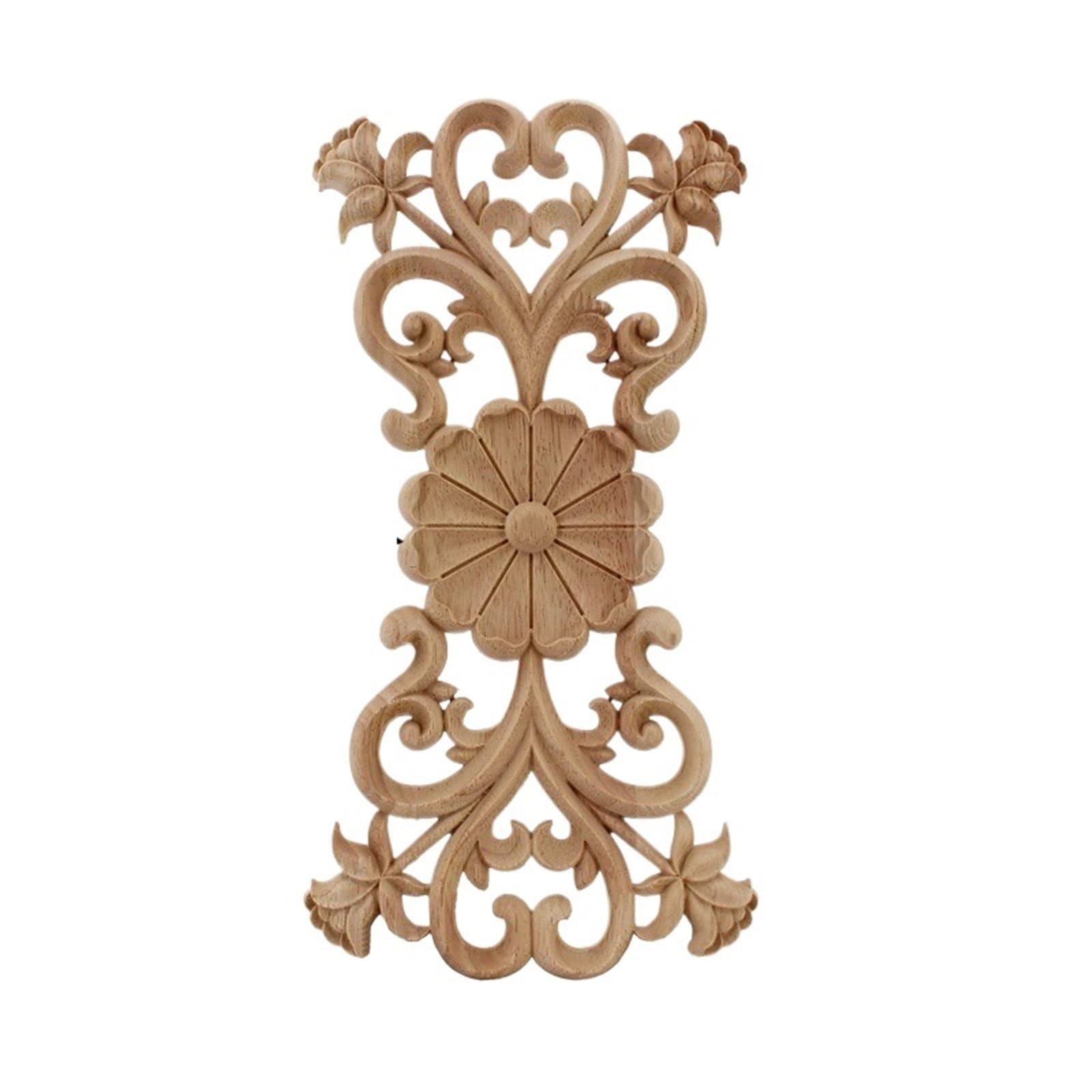 Autocollant de fleur ondulée en bois naturel à peindre pour rénovation armoire
