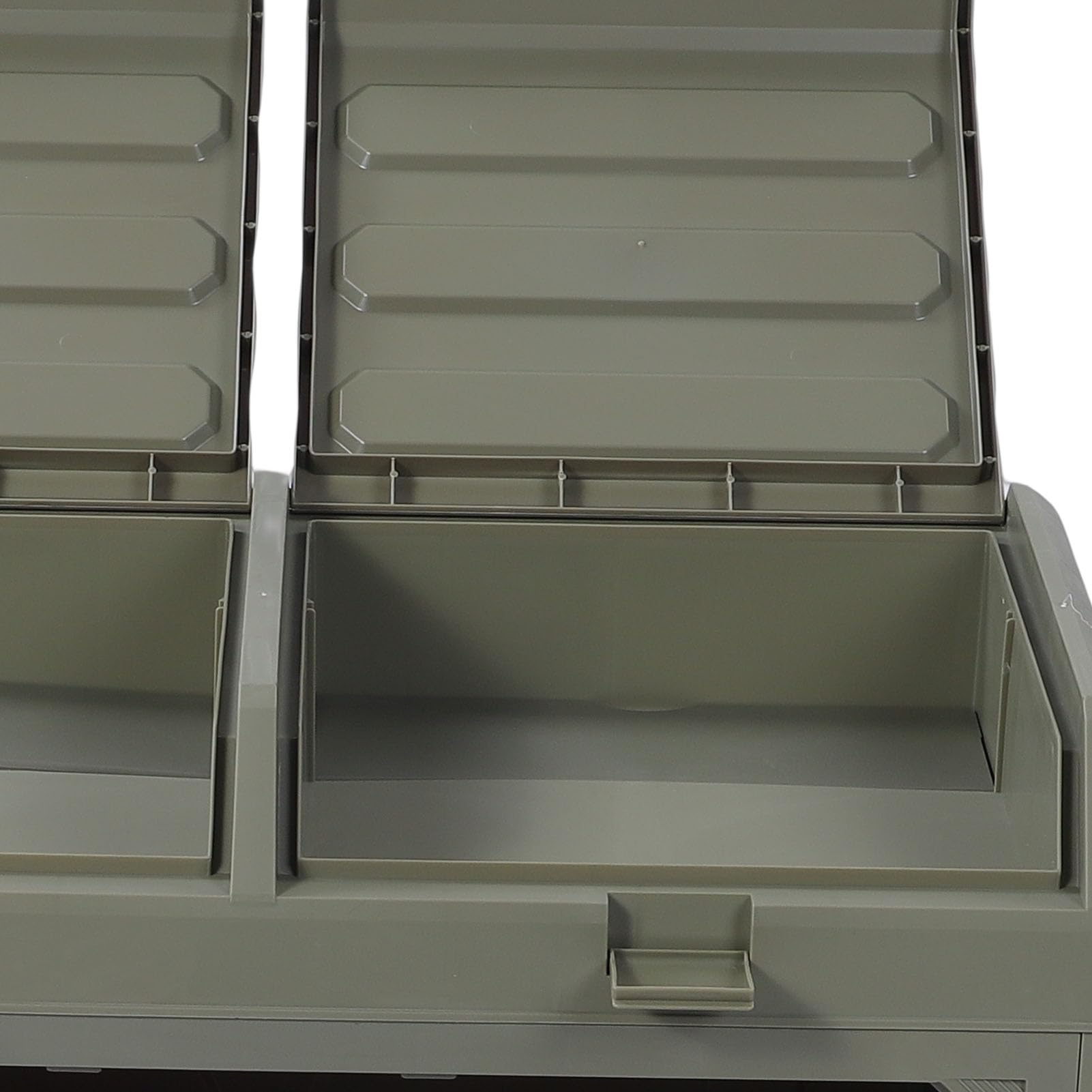 Sxhlseller Scatola Portaoggetti da Esterno a 2 Livelli, Pieghevole, Impilabile, Impermeabile, Antipolvere, da Campeggio, con Coperchi per Snack e Vestiti, OD Verde - 24,4x11,8x15,4 Pollici, PP (OD
