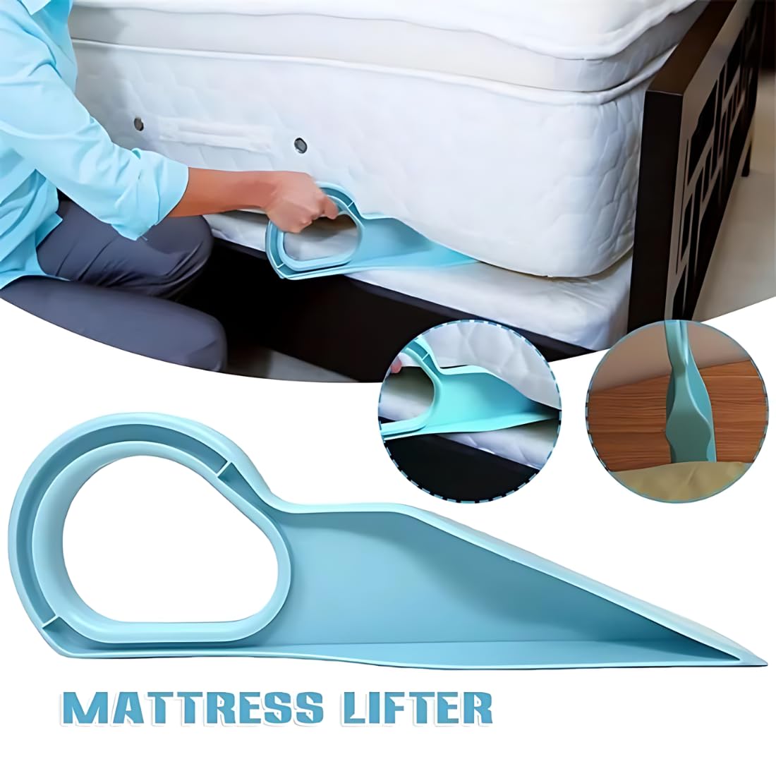 Drumstone 𝟏𝟓 𝐘𝐄𝐀𝐑𝐒 𝐖𝐀𝐑𝐑𝐀𝐍𝐓𝐘 2-in-1 Plastic Mattress Lifter & Bedsheet Tucker Tool|Handy Wedge Elevator for Lifting & Tightening|Perfect Bed Sheet Tightener for Hotels|Mattress Lifting 3