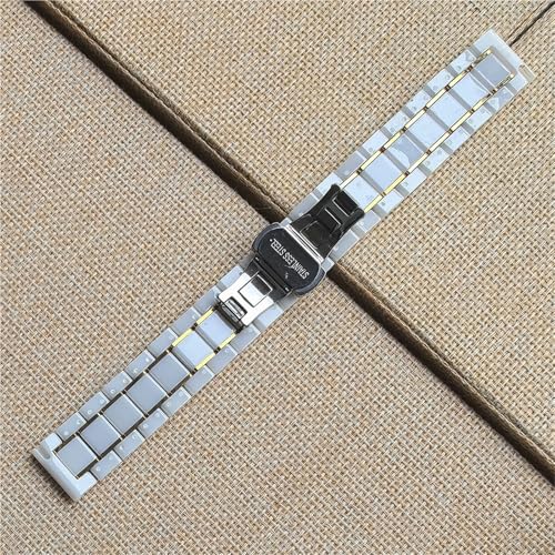 Bracelet montre céramique blanche 20mm 22mm boucle déployante acier