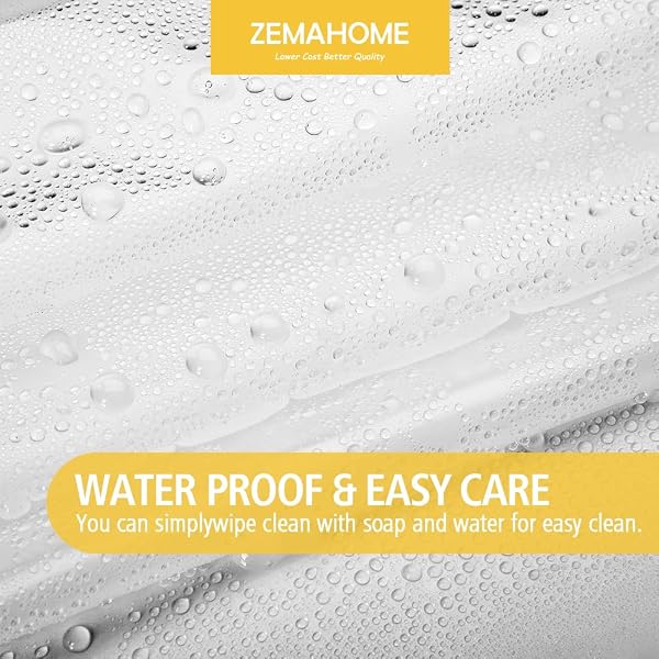 ZEMAHOME Clear PEVA Plastic Shower Curtain Liner Premium Light Weight 72" x 72" Transparent Bathroom Shower Showroom Curtain Liner with Rustproof Metal Gromments and Weighted Magnet in use