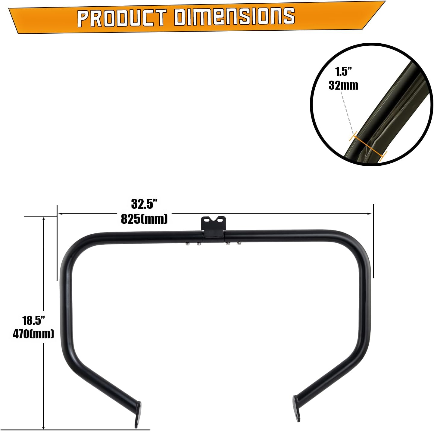 Kinglemc Crash Bar Engine Guard Highway Bar for Kawasaki Vulcan Mean Streak VN1500 VN1500P VN1600 VN1600B VN166F 2002-2006 and Suzuki VZ1600 Boulevard M95 2005 Marauder 2004 (Black)