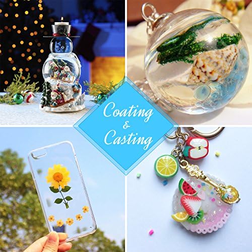 UV Resin Kit - 300g Crystal Clear UV Curing Resin Kit with UV Lamp, Mixing Accessories for DIY Jewelry Making, Craft Decoration - Hard Type Transparent UV Glue Resin for Casting & Coating, Resin Mould